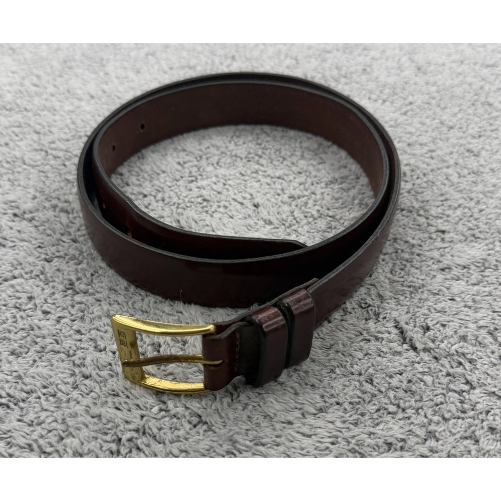 Brooks Brothers Mens Genuine Leather Brown Belt Brass Buckle Mens Large USA Made